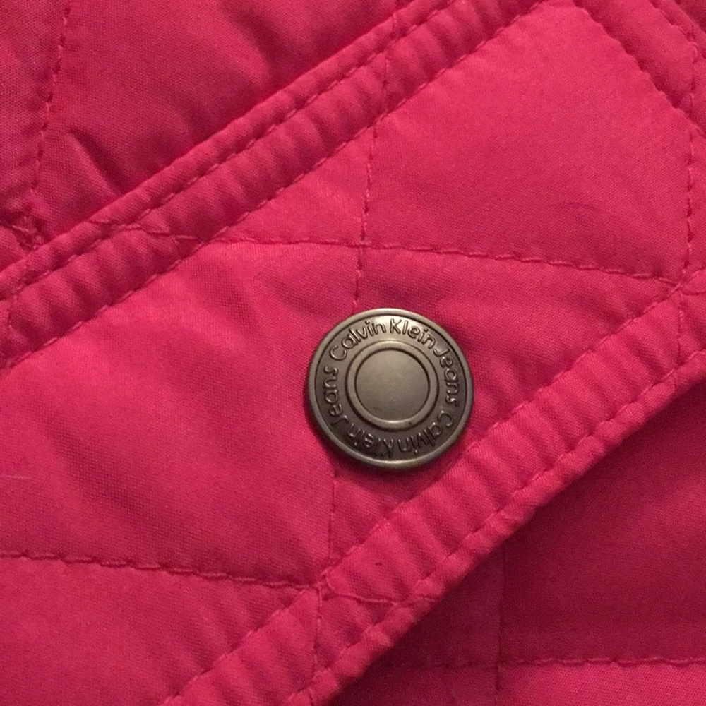 Calvin Klein Jeans poly quilted fur collar vest - Picture 3 of 7